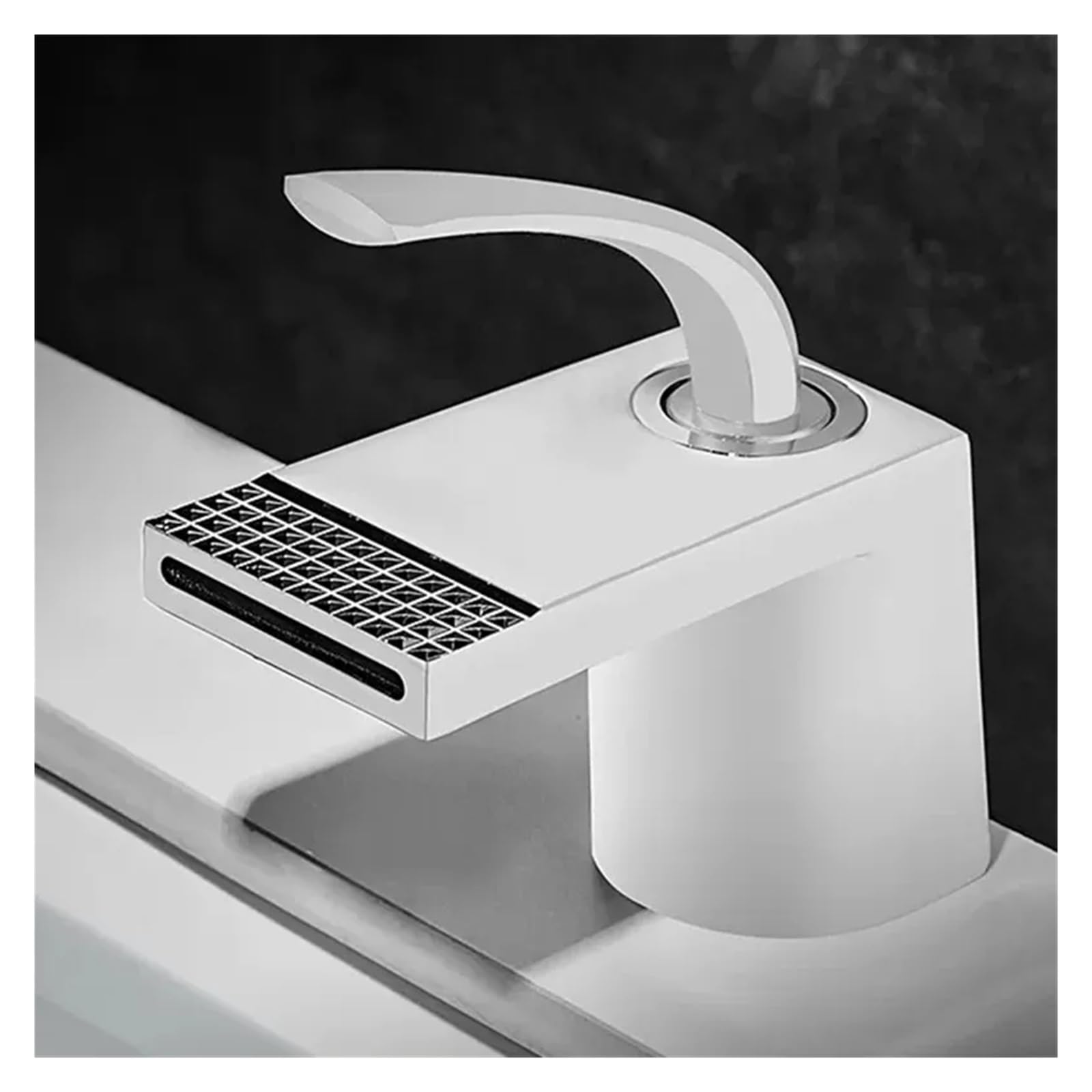 BHFPFZA ry Rose d & Black Waterfall Basin Faucet - Hot & Cold Mixer Tap for Bathroom & Kitchen Sink - Ele Household Fixtures Slish Bathroom Faucets