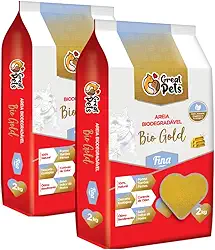 KIT 2 Areias Para Gatos Bio Gold Biodegradavel de Milho Fina Grossa 2kg cada (Fina)