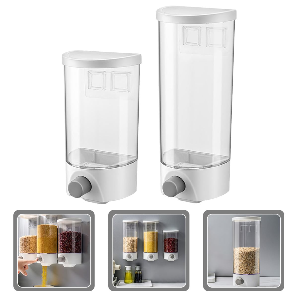 Healeved Botes de Almacenamiento de Cocina 2 Piezas Abs 1, 5l y 1l