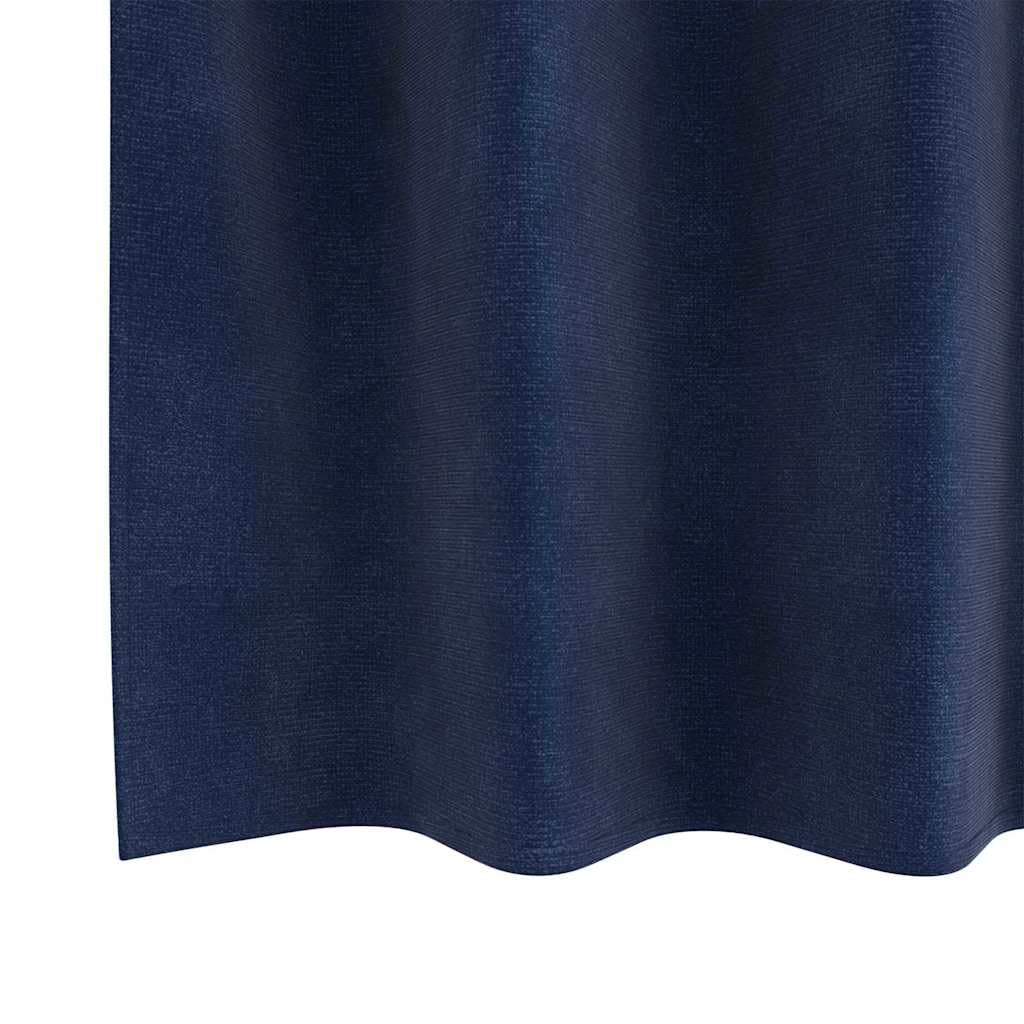 Rideaux occultants 2 pcs Bleu foncé 140 x 175 cm Velours Rideaux Bleu,4107194