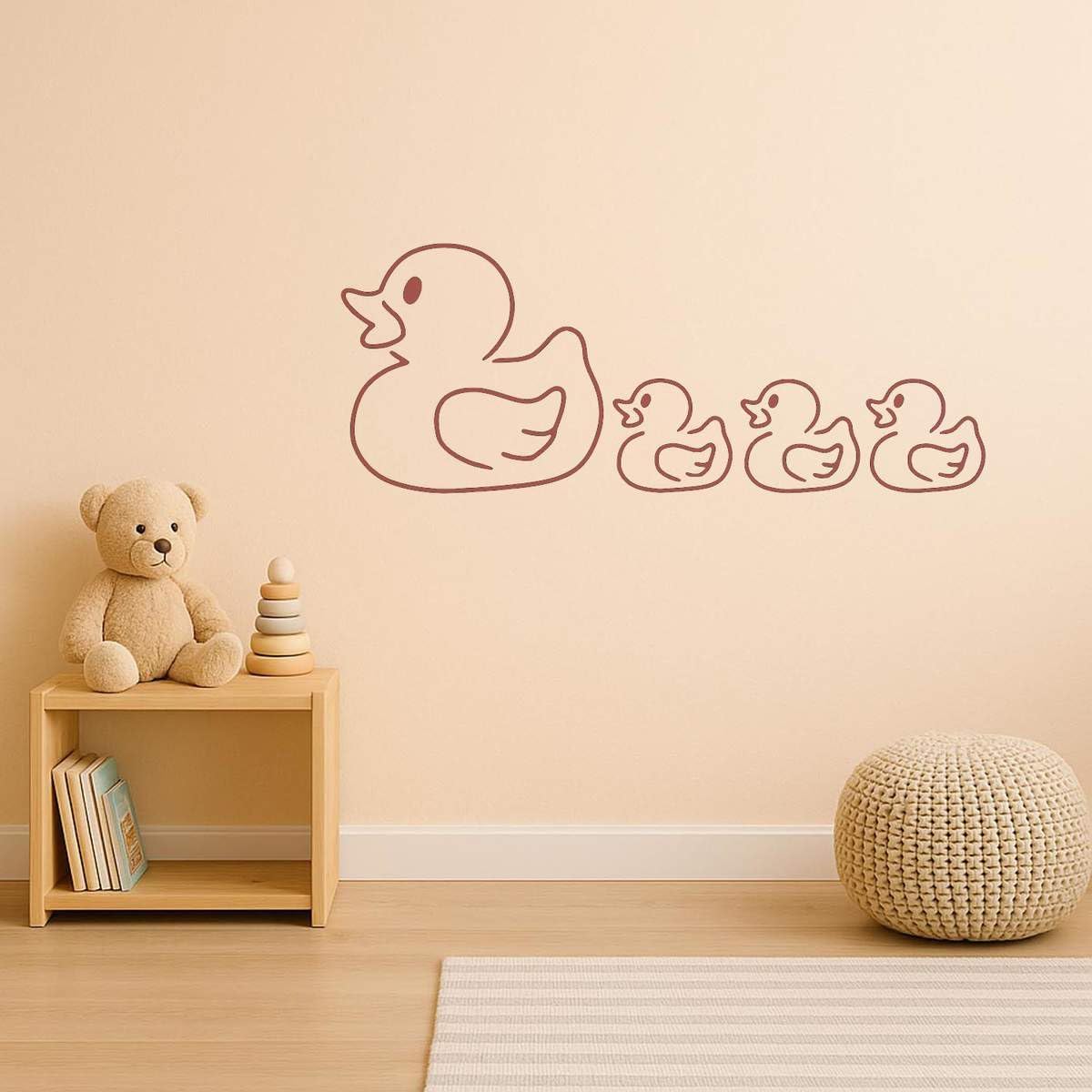 Azeeda 'Family of Ducks' Reusable Stencil – Durable Decorative Template for Painting and Spraying on Walls, Tiles, Wood, Fabric & Craft Projects - XXL (A2) (WS00017924)