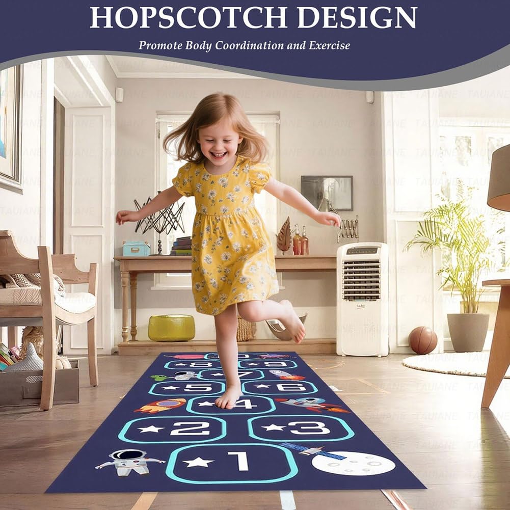 HüPf Und ZäHl Teppich, Kinderspielteppich, Rutschfester Teppich Zum Zahlen Lernen FüR Kinder, Wohndeko, FüR KindertagesstäTten, Vorschulen Und Spielzimmer