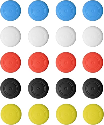 Juego de 20 tapas de palanca de mando para Nintendo Switch, accesorios para consola de interruptores, blancorojoazulnegroamarillo
