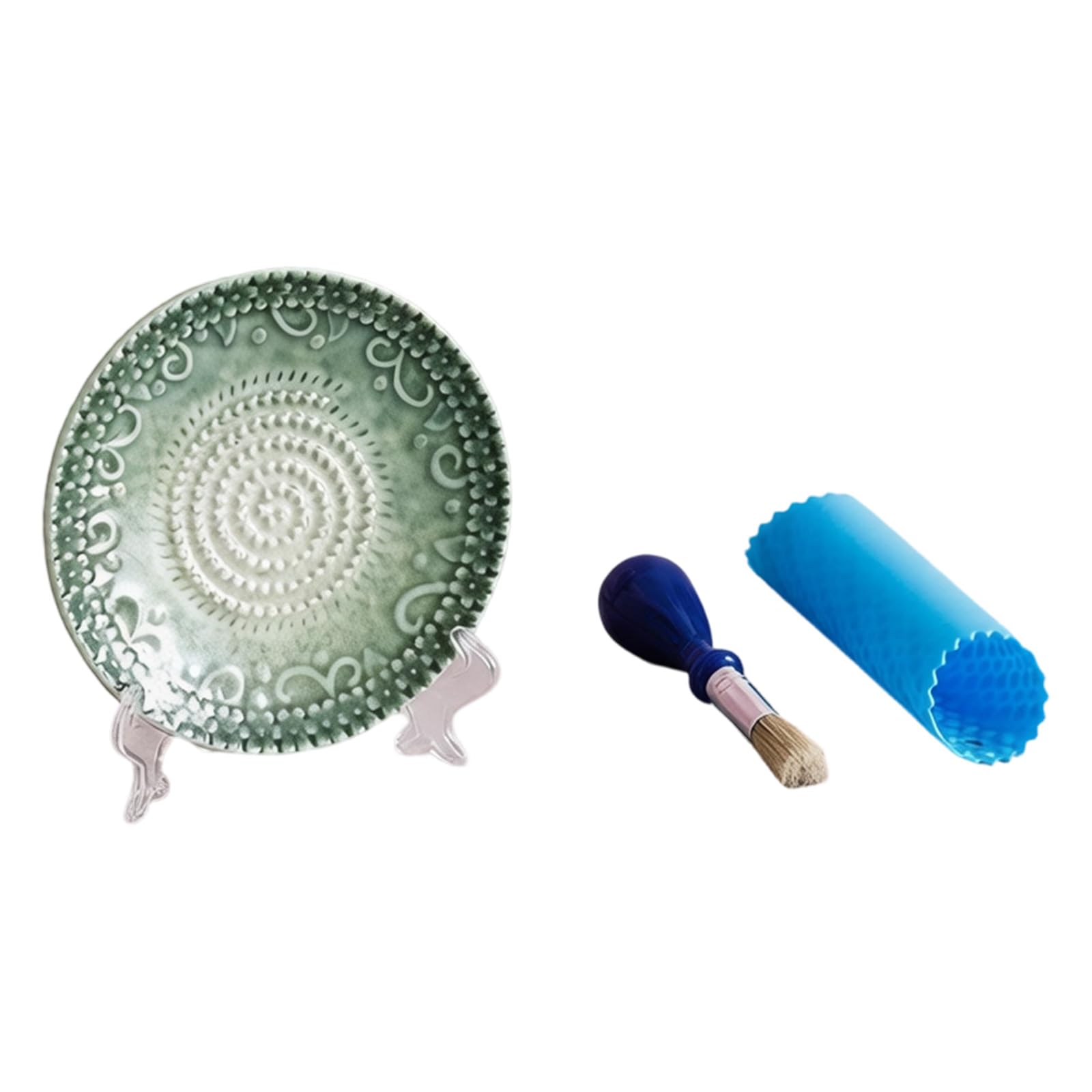 Ceramic Manual Garlic Gingers Grinder Plate with Peeler and Brush Set Fruit Mashers for Kitchen Cooking and Outdoor Use Garlic Grinding Plate Ceramic Aromatic Grinder Hand Masher Cooking Ingredients