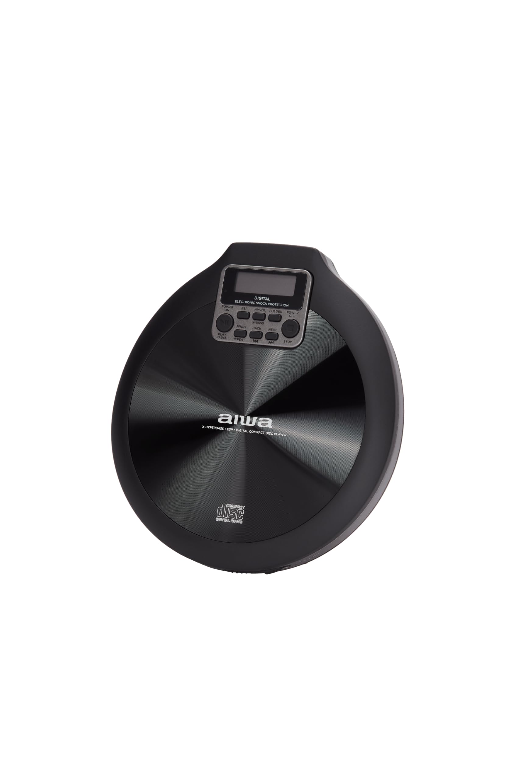 Aiwa Lettore CD Portatile PCP-850 (Nero) MP3 Ricaricabile Hyper Bass | Compatibile con CD, CD-R, CD-RW e file MP3. Batteria ricaricabile con autonomia fino a 8 ore.