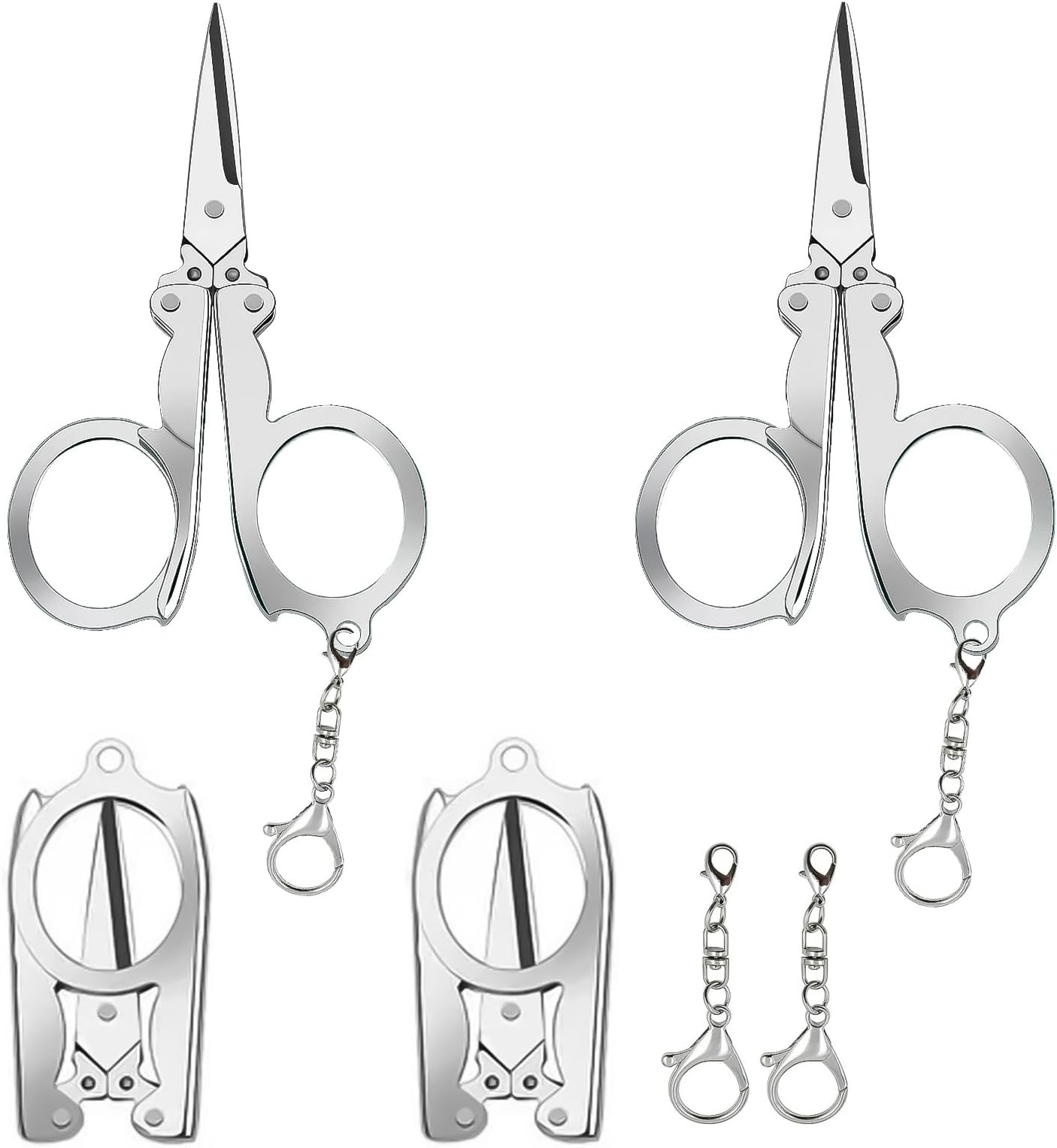 Amazon.com: yueton 3pcs Stainless Steel Folding Travel Scissors Cutter ...