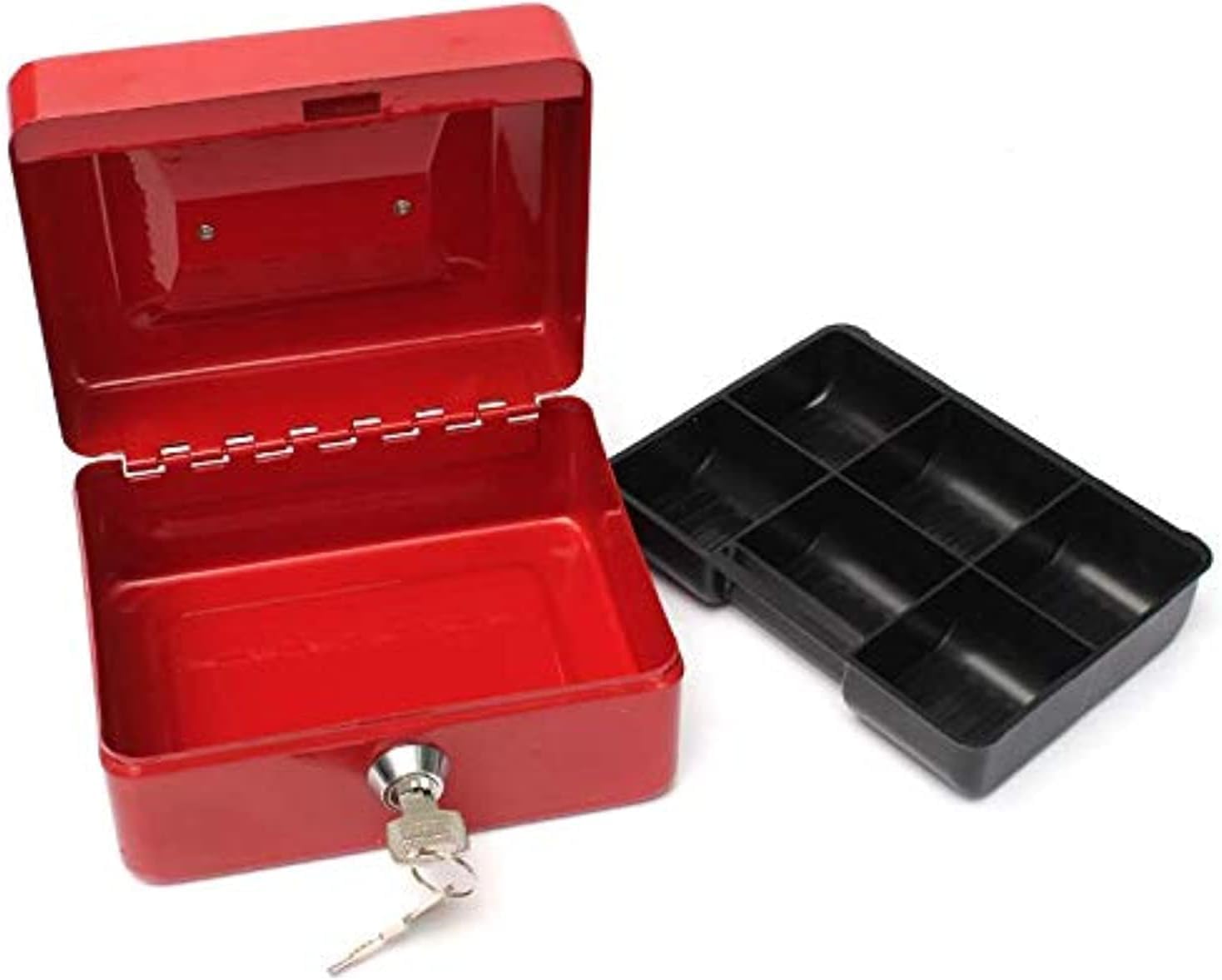 Nyganmelloz Stainless Steel Petty Cash Money Box Security Lock - RED
