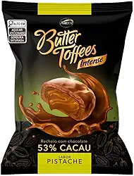 Bala Butter Toffees Intense Pistache E Chocolate 53% Cacau Arcor 500g