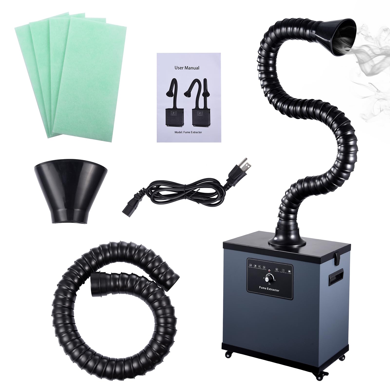 Fume Extractor Portable, 200W Strong Suction Fume Purifier, 3-Stage Filtration, Quiet Fume Absorption Machine for Soldering, Welding, Printing