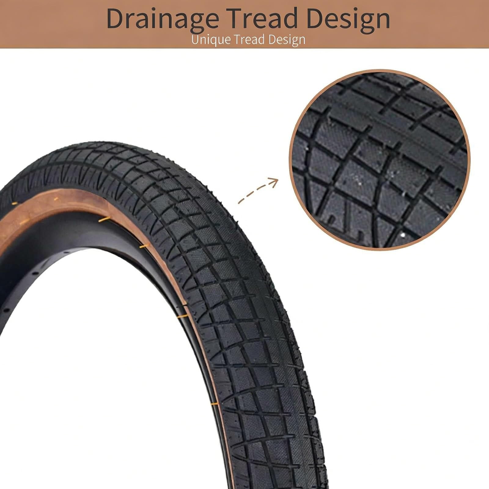 20x2.00 Pneumatico Bici | Resistente ai Fori e Pieghevole | Gomma Leggera ad Alta Durata | Trazione Ampia for Strade Bagnate e Asciutte | Pronto for Tubeless | Ideale for Bici da Città