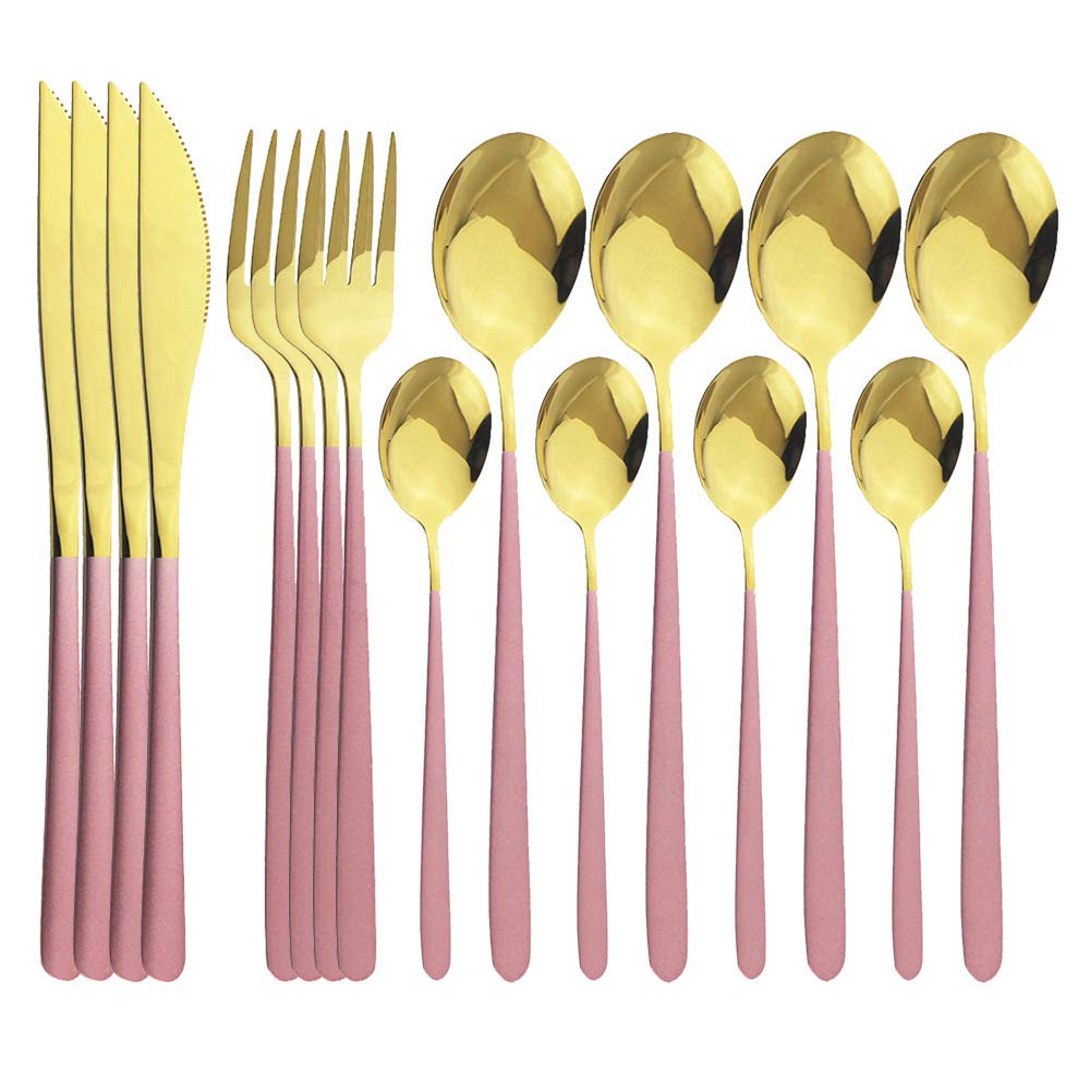 Service vaisselle complet 16 pièces or rose cadeau idéal de crémaillère et mariage chic