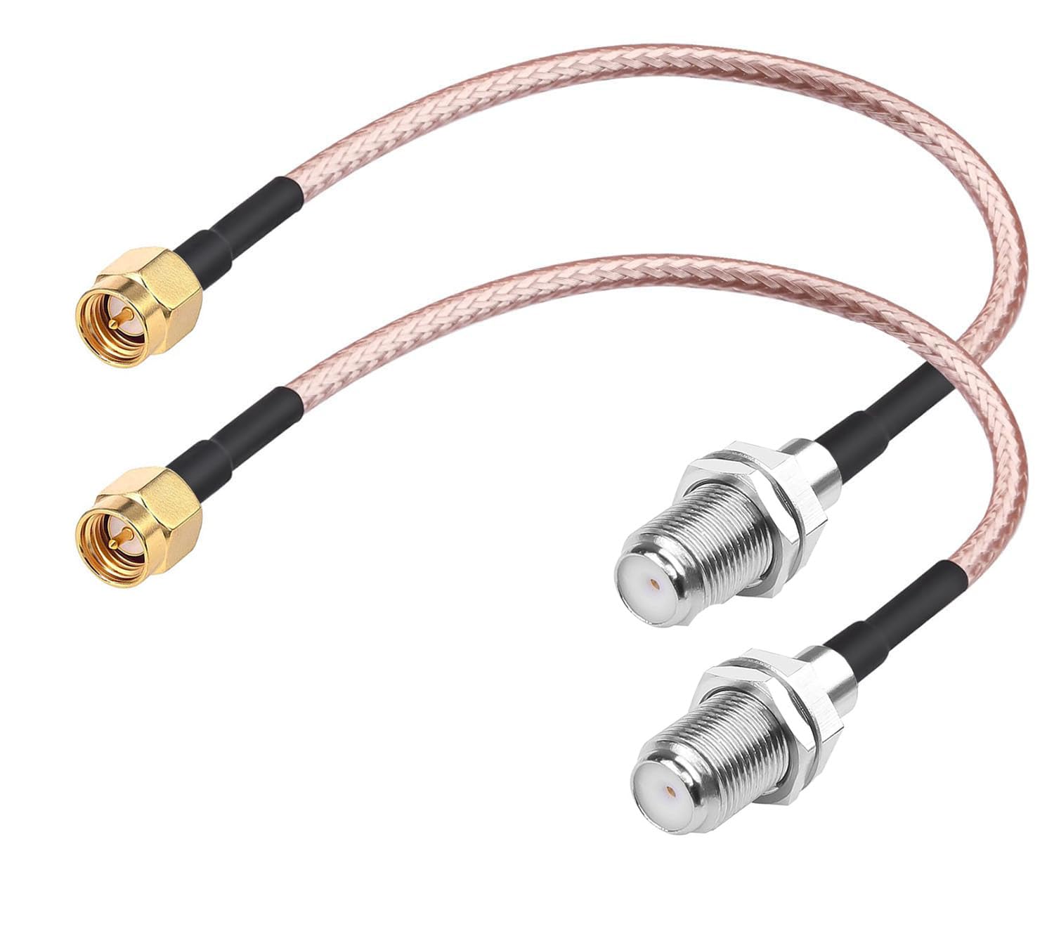 DHT Electronics 2PCS RF coaxial Coax Cable Assembly SMA Male to F Female 6''