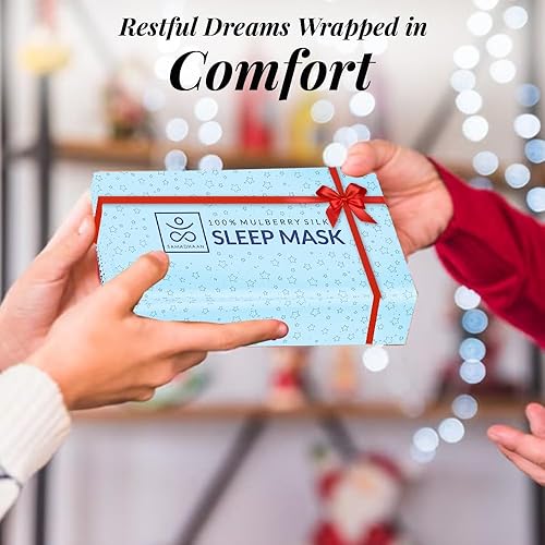 Miniatura 6 de Máscara de ojos 100% seda de morera para dormir  Máscara de dormir para dormir de lado  Correa ajustable  Cubierta de sombra suave y transpirable