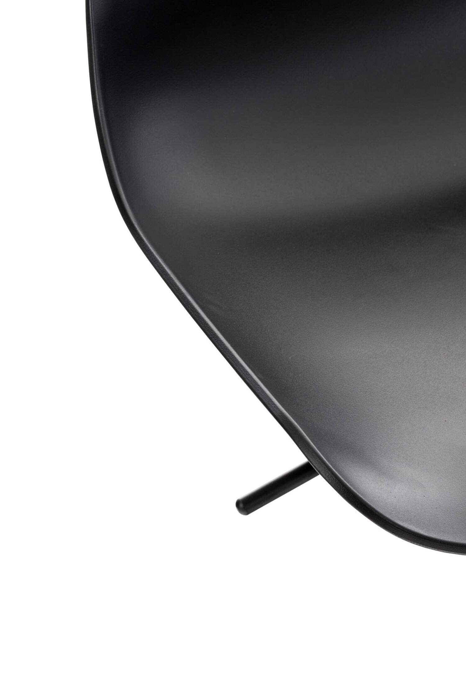 Barhocker Averna mit bequemer Rückenlehne und angenehmer Fußstütze - Sitzfläche höhenverstellbar und drehbar - Gestell Metall schwarz - Sitzfläche: Kunststoff Schwarz