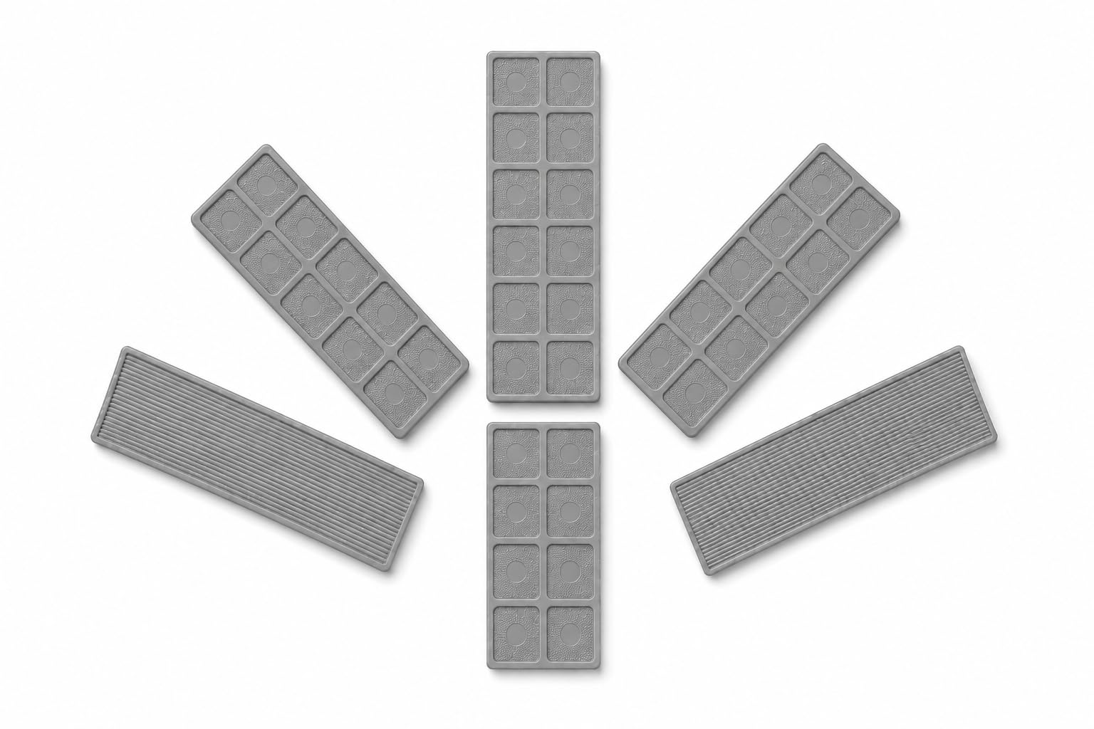 WEMNO 1000 x Flat Glazing Packers 4mm Grey 100x28mm | Colour Coded Polypropylene Shims | Trade Box | Window Door uPVC Aluminium Timber Frame Packing (4mm Grey)