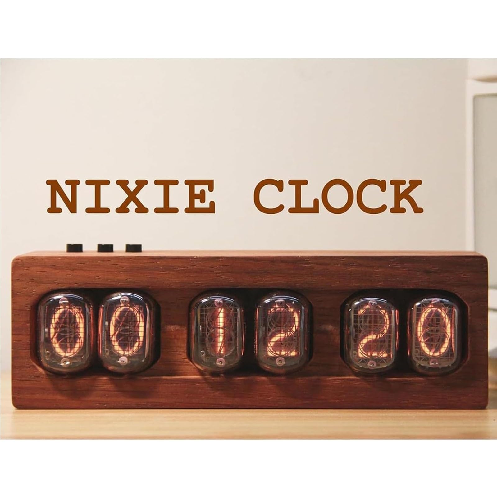 Nixie zegar lampowy, cyfrowy budzik w stylu retro IN-12, dekoracja na biurko z pamięcią wyłączania, do salonu, półki biurowej, wyjątkowy pomysł na prezent