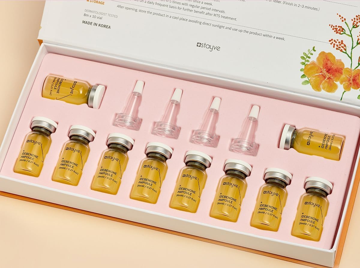 Stayve Booster Serum Idebenone Ampoule Micro Needling Serum, anti-aging skin booster Kit, Moisturizer, Skin Immunity, Skin Vitality, Dry Skin