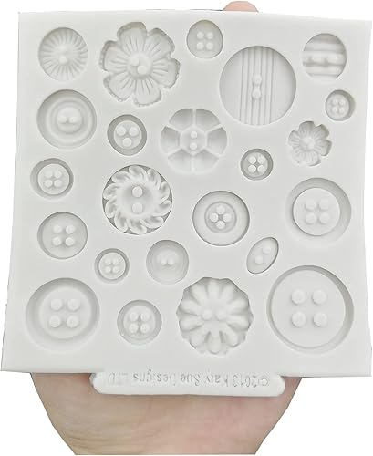 Miniatura 5 de Molde de silicona para fondant de botón para bricolaje, chocolate, dulces, pudín, cupcake, decoración de pasteles, postres, gelatina, arcilla