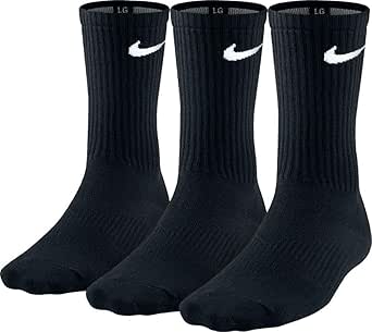 NIKE(ナイキ) ナイキ 3P コットン クッション クルー ソックス ＋モイスチャー マネジメント (001)ブラック/(ホワイト) ソックス (SX4700) (001)ブラック（ホワイト） 23-25