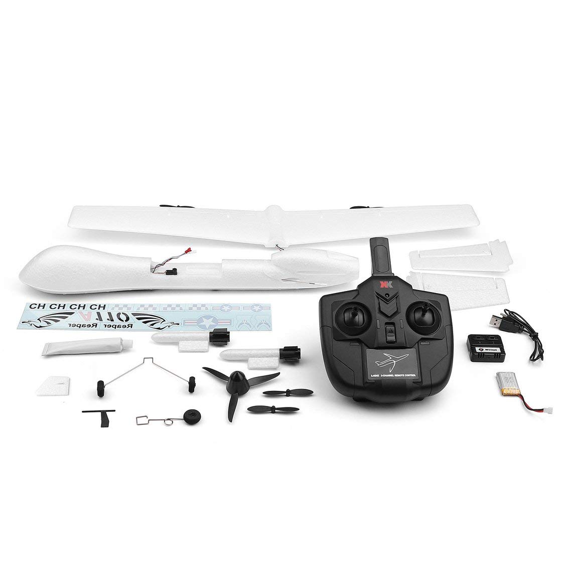 Wltoys A110 3CH Mini 530mm Wingspan Wingspan EPP RC FPV Racing Drone Airplane Plane Toys with High Speed for Children - White