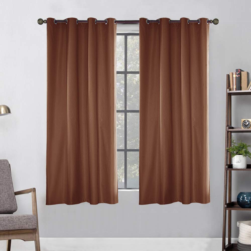 ele ELEOPTION Lot de 2 Rideaux d'extérieur imperméable, Opaque, Coupe-Vent, Protection UV, Rideaux pour Balcon, Jardin et Cour (Marron, 137 x 275 cm)