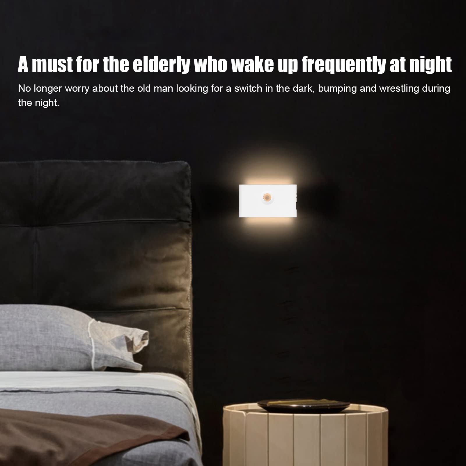 Lámpara de Noche Sensores Inteligentes Luz de Noche USB Recargable Imán Adsorción Pequeña lámpara de Armario LED para Pasillo Cama Luz de Noche Inferior Decoración de habitación de Anime