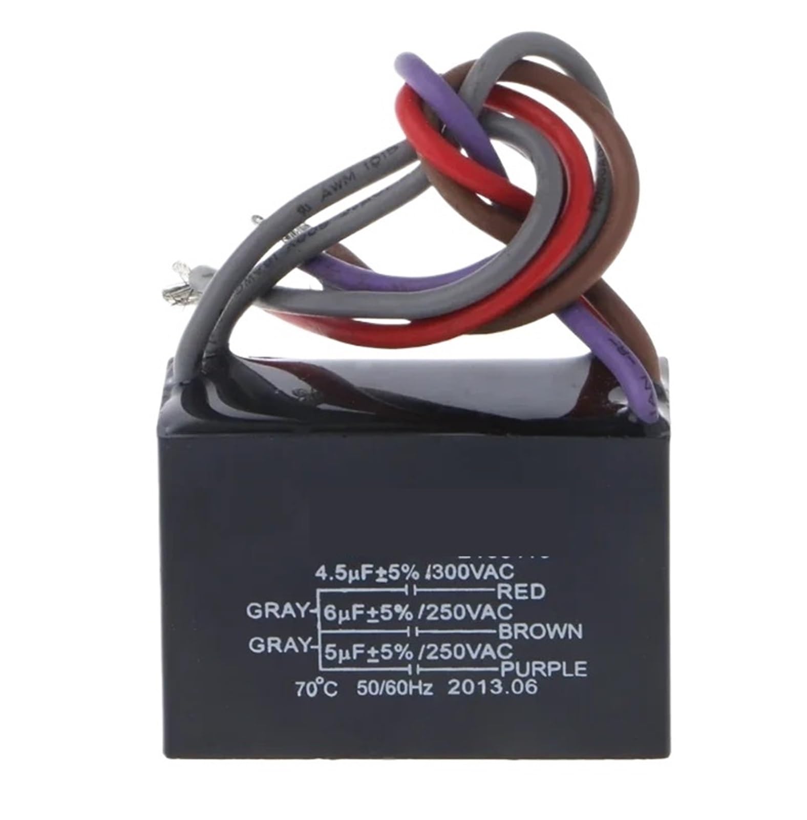 LEOTNNDQ CBB61 4.5+6+5UF 4.5+6+6UF 5+5+5UF 4+4+2.5UF 4+5+6UF 5 Wire 250V Capacitor(4 4 2.5UF)