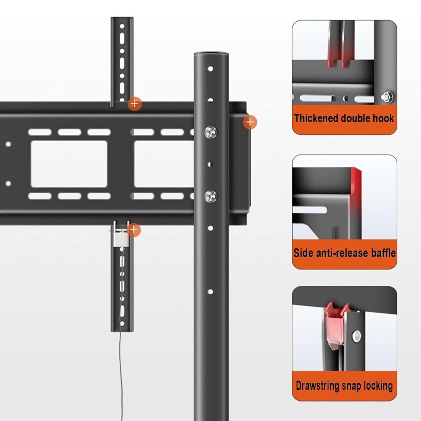 YCQYM Soporte de TV Ajustable para televisores de 55 a 100 Pulgadas: Montaje en Suelo, Ideal para Esquinas y dormitorios, Resistente, fácil de Montar, Estilo, solución de Entretenimiento en el hogar
