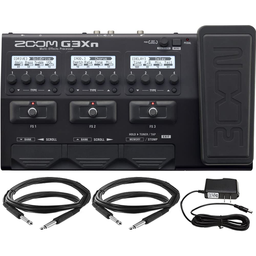 Zoom G3Xn Multi-Effects Processor with Built In Expression Pedal + Pig Hog Cables