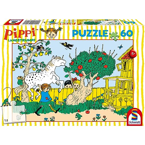 Schmidt Spiele 56446 Pippi Langstrumpf, Das stärkste Mädchen der Welt, 60 Teile Kinderpuzzle, Normal