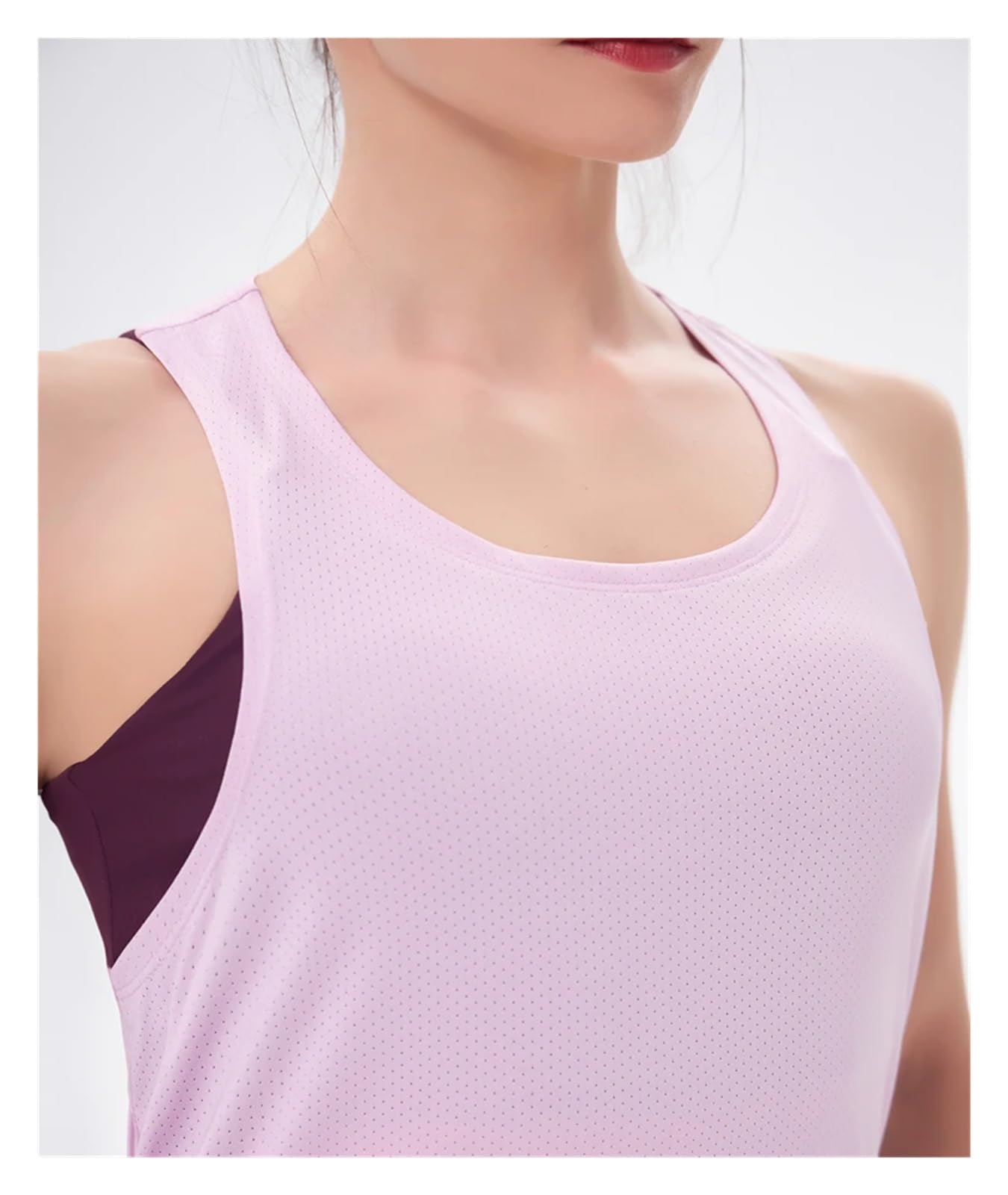 Canotte da allenamento da donna Canotta sportiva da donna Canottiera da corsa senza maniche con collo senza schienale Allenamento fitness Canotta ad asciugatura rapida Abbigliamento da donna(Pink,M)