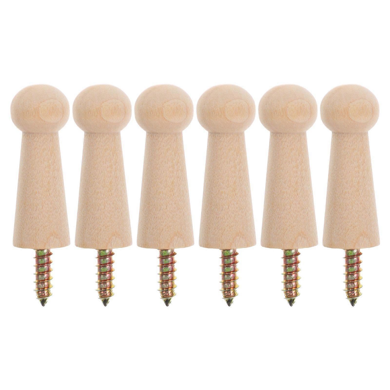 JOYHAPPST 6pcs Wooden Wall Hook Peg Wood Pegs for Hanging Door Towel Hanger Solid Wood Hook Small Decorative Wall Hanging Hanger