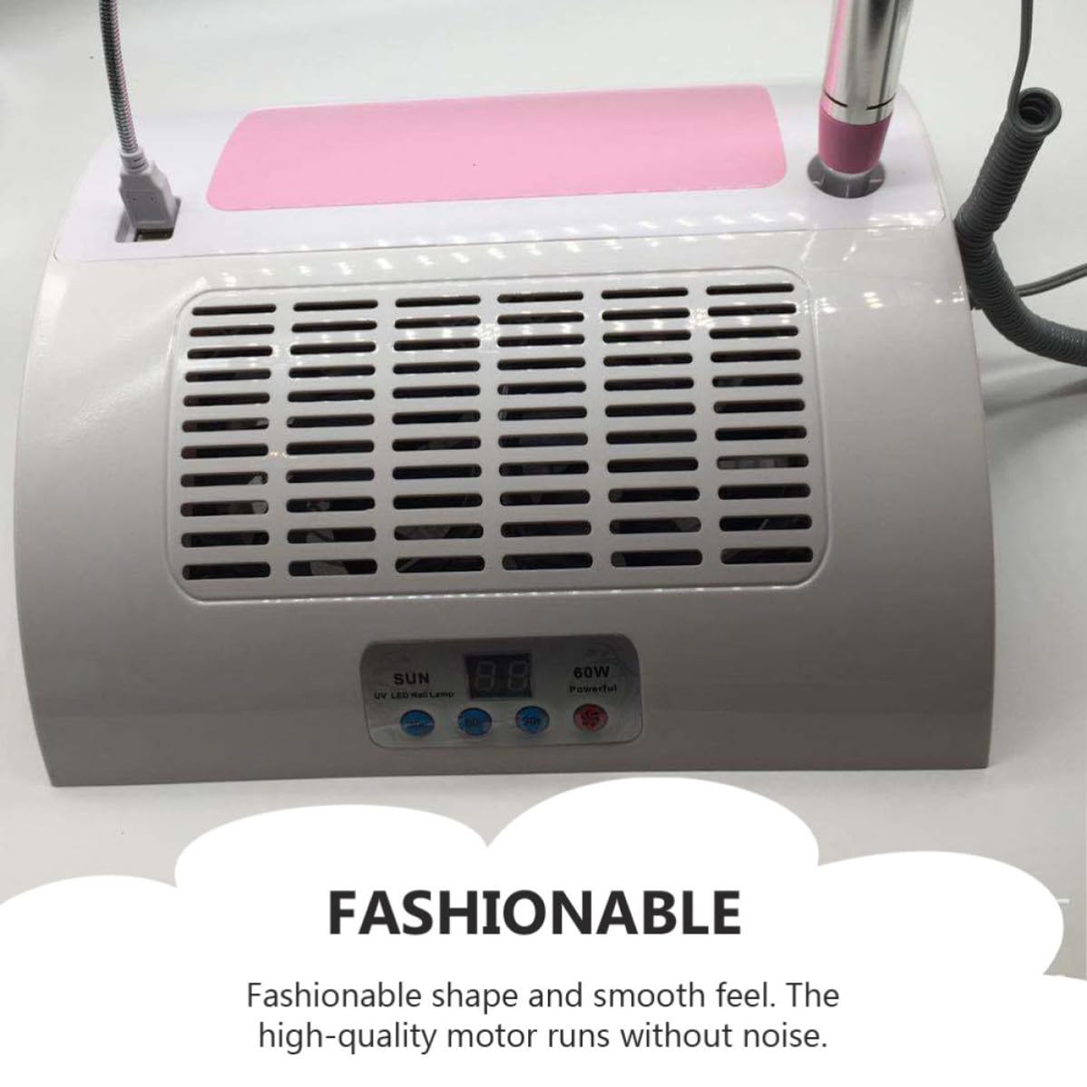Machine à Limer les Ongles 60w Eu Plug ABS Blanc Aspiration