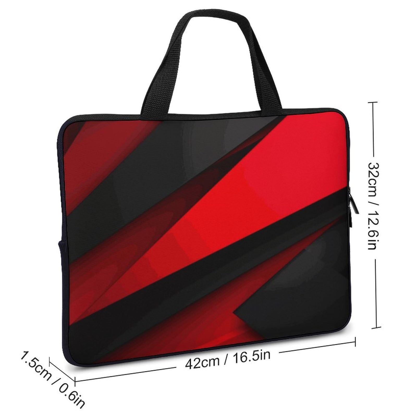 Custodia protettiva per computer portatile da 17", ultra sottile, leggera e impermeabile, in neoprene resistente, con cinghia da polso, colore rosso e nero