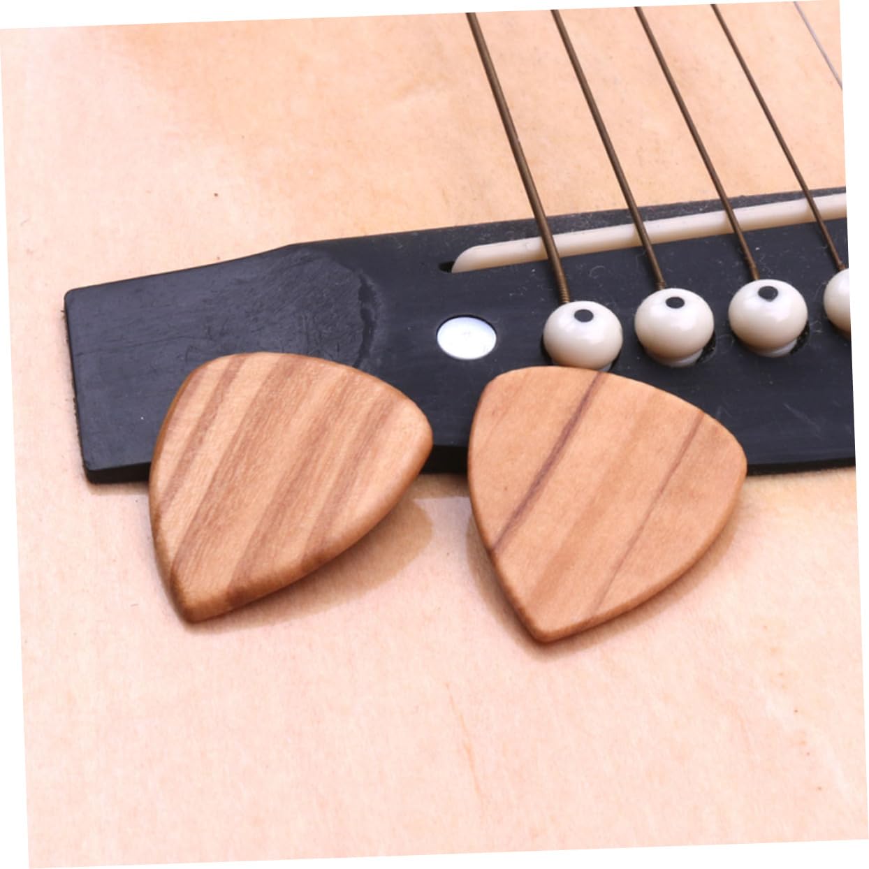 BESTonZON 12piezas Púas De Guitarra De Madera De Accesorios Para Guitarra Plectros y Portátiles Para