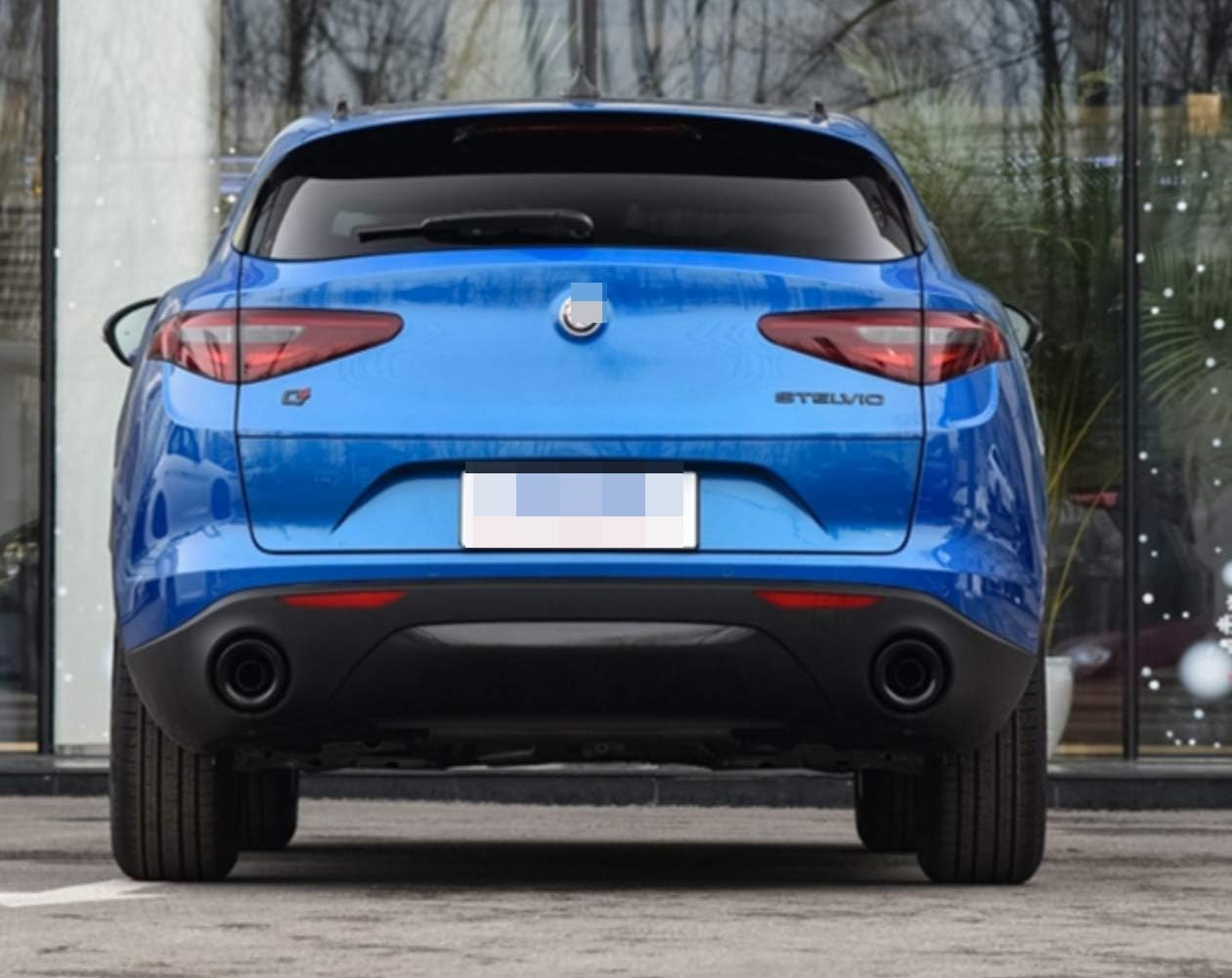 Suitable for cool black Alfa Romeo Stelvio exhaust pipe original black tail modified high with four-leaf clover version 2017-2020 alfa pipe