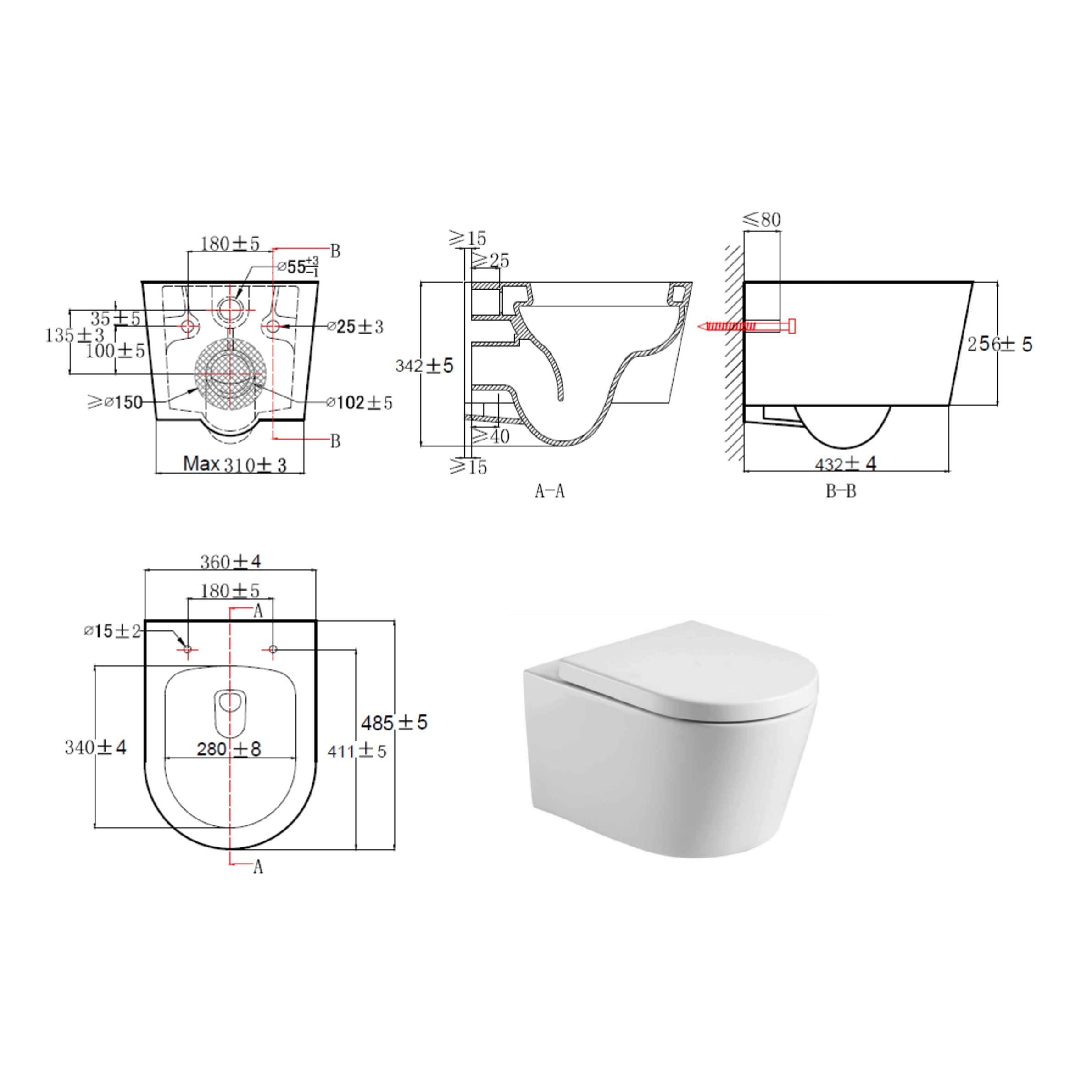 Pack Swiss Aqua Technologies WC suspendu complet Smart-SATrimless-4 | Toilette sans bride fixation invisible | Bâti-support autoportant robuste | Abattant softclose | Plaque de commande élégante