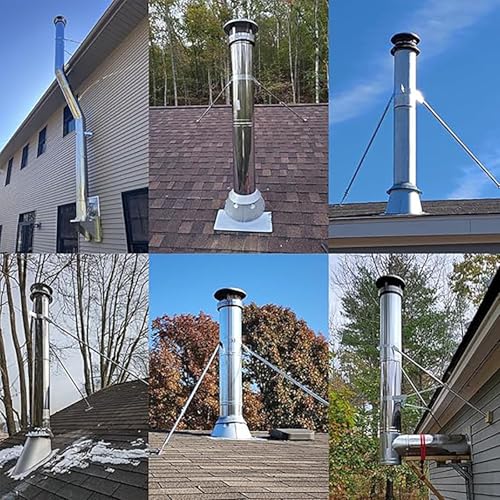 Support de cheminée de toit sécurisé pour poêle à bois de maison individuelle - 7