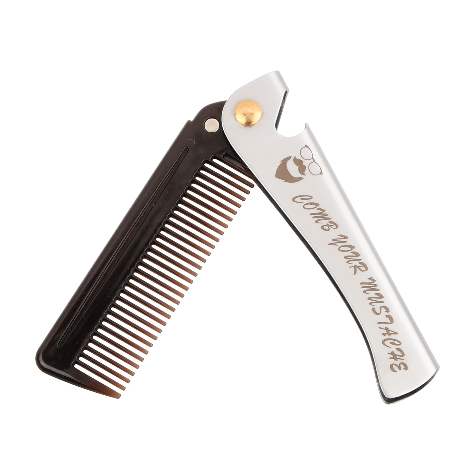 Focenat Peine Plegable, Peine de Barba Hombre, Peine de Bolsillo Acero, Peine de Peluquería, Peine de Viaje, Peine Para Barba para Salón, Peluquería, Hogar, Hombre