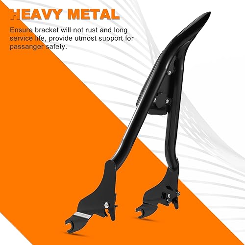 Miniatura 5 de Sissy Bar Respaldo Negro Portaequipajes Para Harley Touring Road King Road Glide Street Glide Electra Glide Road King 2009-2023