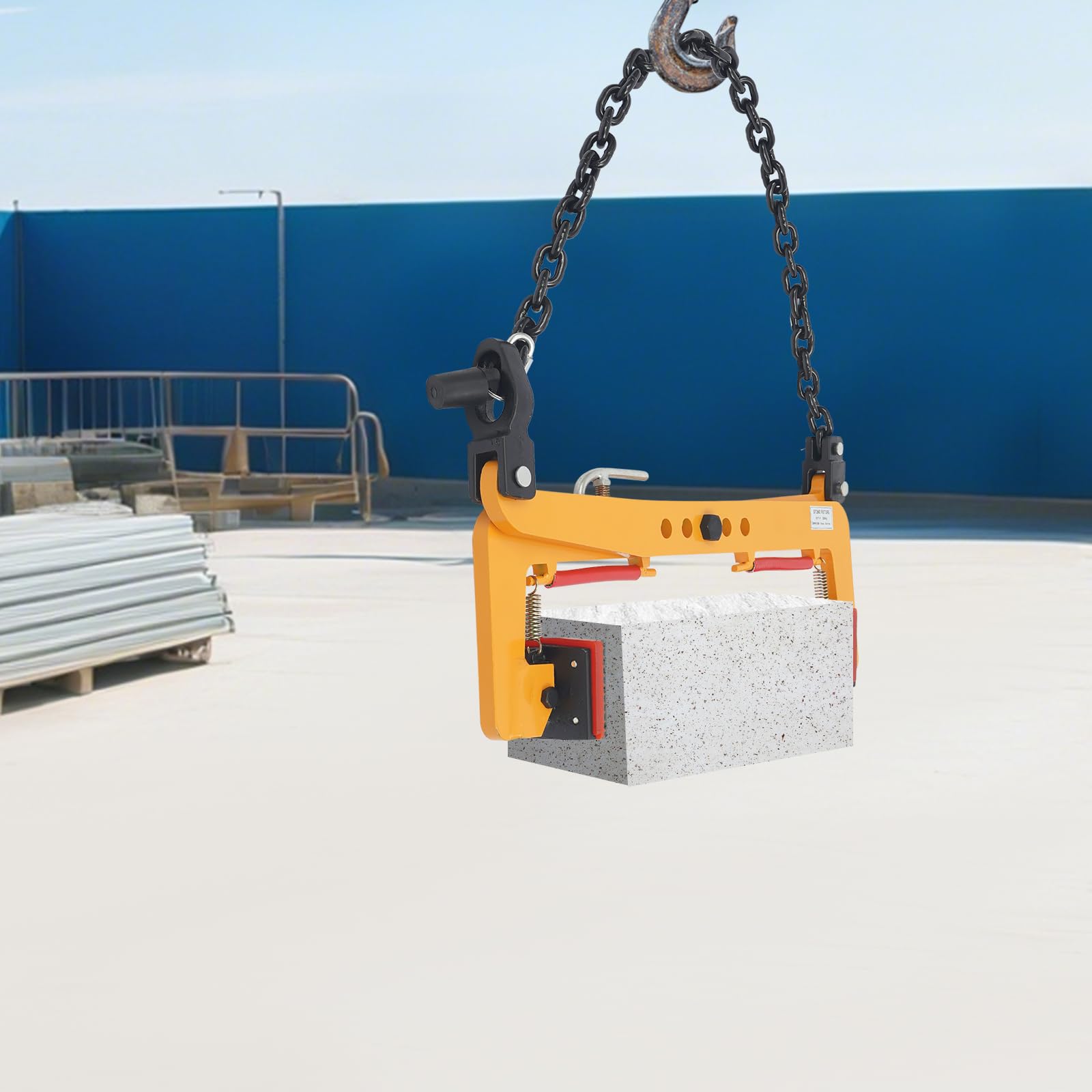Versetzzange Bordsteinzange 350kg,Öffnung 30-51cm | Hebezange Steinheber mit Gummi-Chuck Sicherer Hebeklemme Stahl BordsteinträGer FüR Holz Steine Stufenzange Treppenzange