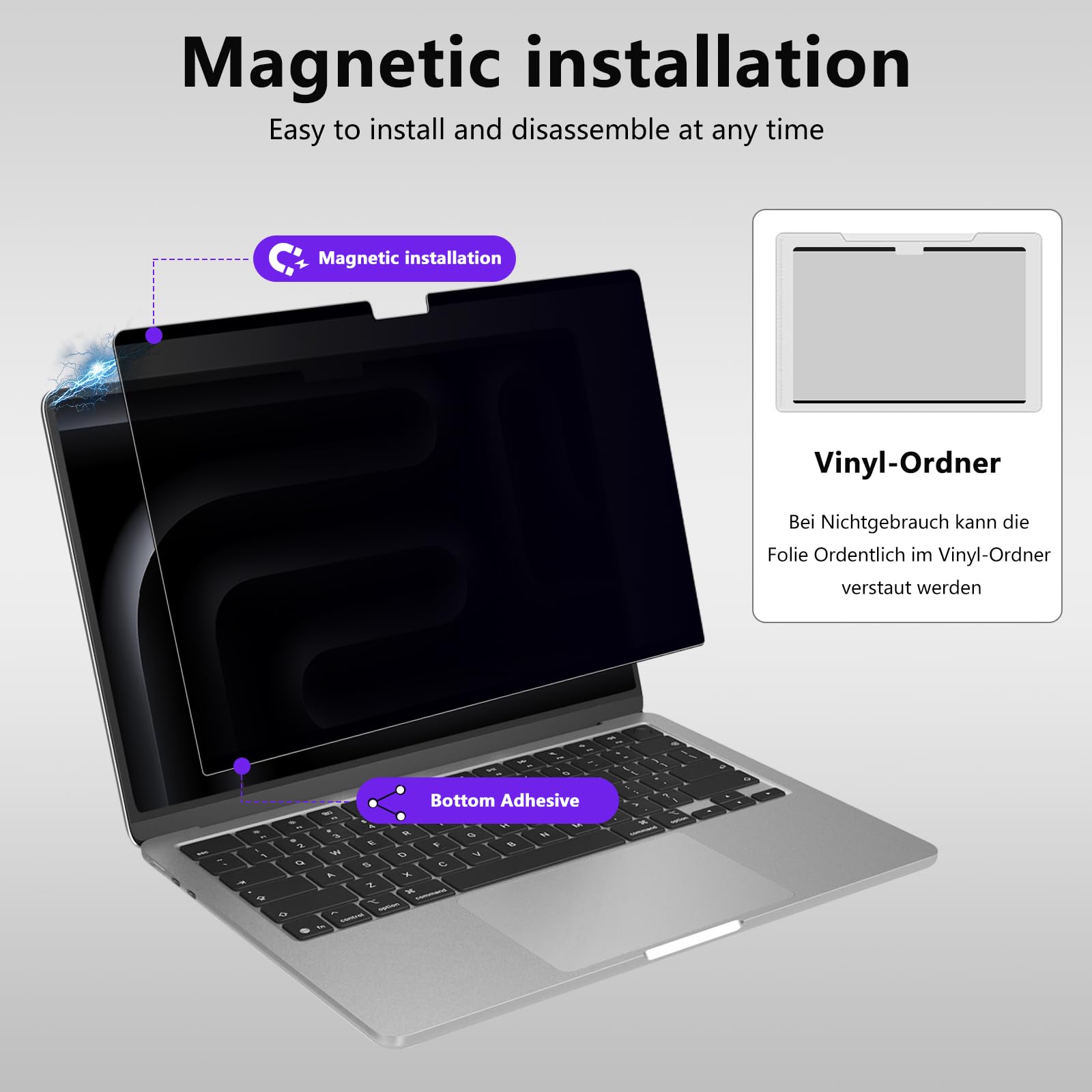 Pantalla Magnético Privacidad para MacBook Pro 14 pulgadas (2026–2021 M5/M4/M3/M2/M1 Pro/Max), Portátiles Privacidad para Mac 14,2", Filtro Luz Azul Antiespía, Protector de Pantalla Extraíble