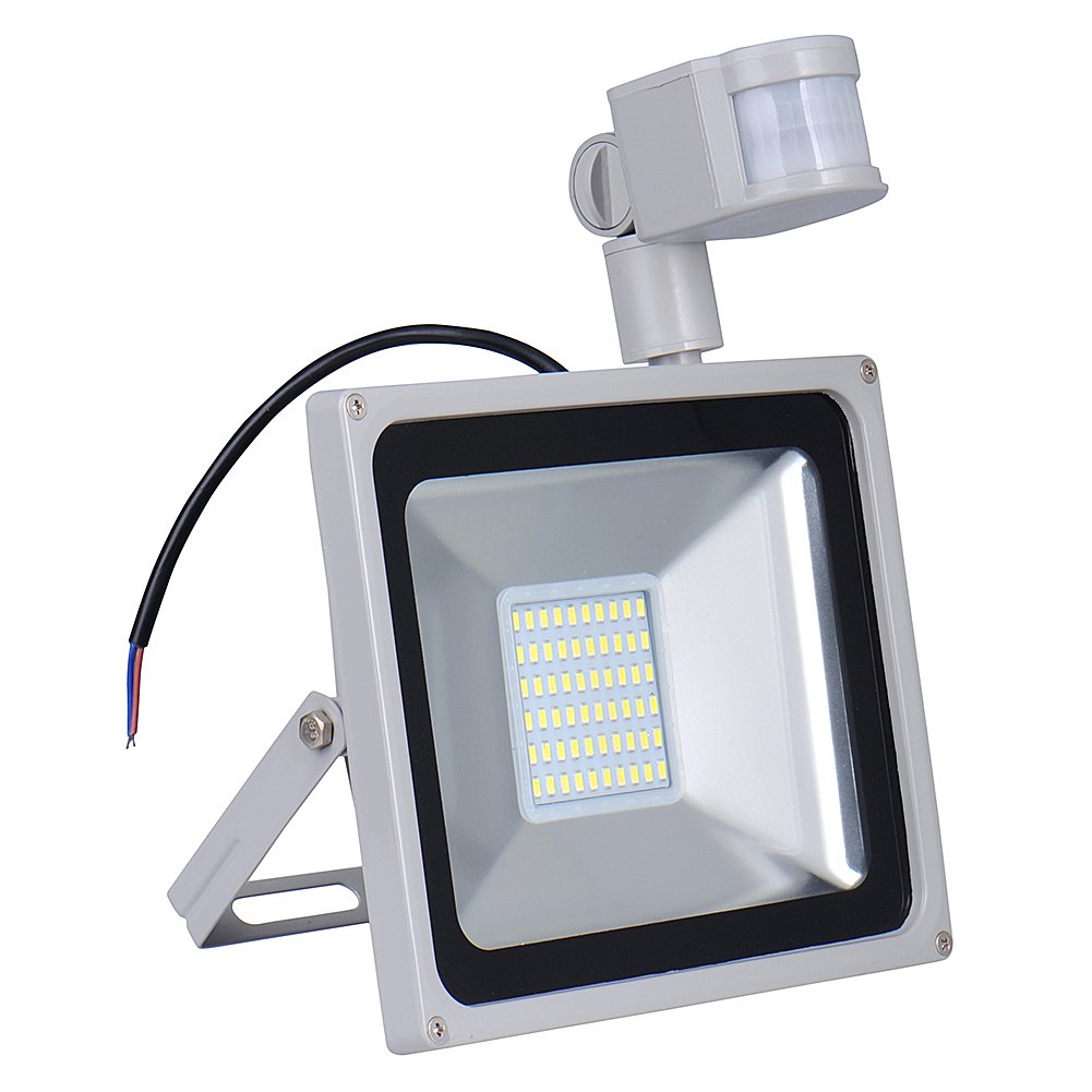 chendongdong 50W Cool White SMD LED Flood Light PIR Motion Sensor Lansecape Lamp IP65