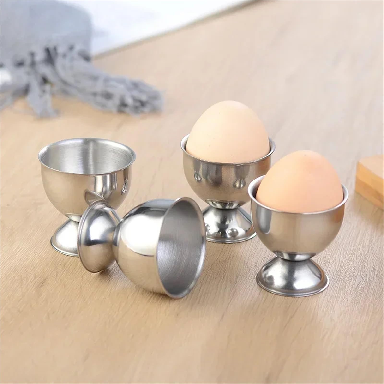 Coquetiers, Porte-œufs, Tasse de Table, Ensembles d'outils Cuisine, Support à Vapeur for Petit déjeuner, Moule for pocher Les œufs, 6 pièces(Gold)