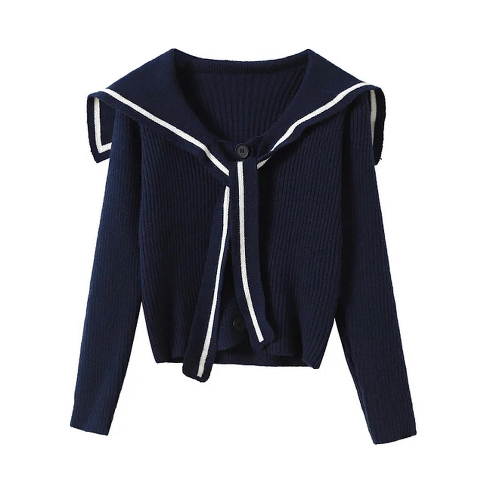 Maglione Donna Cardigan Collar Cardigan Autumn Women A Pezzi Single Maglione A Maniche Lunghe Casual Knictwear in Stile Preppy in Stile