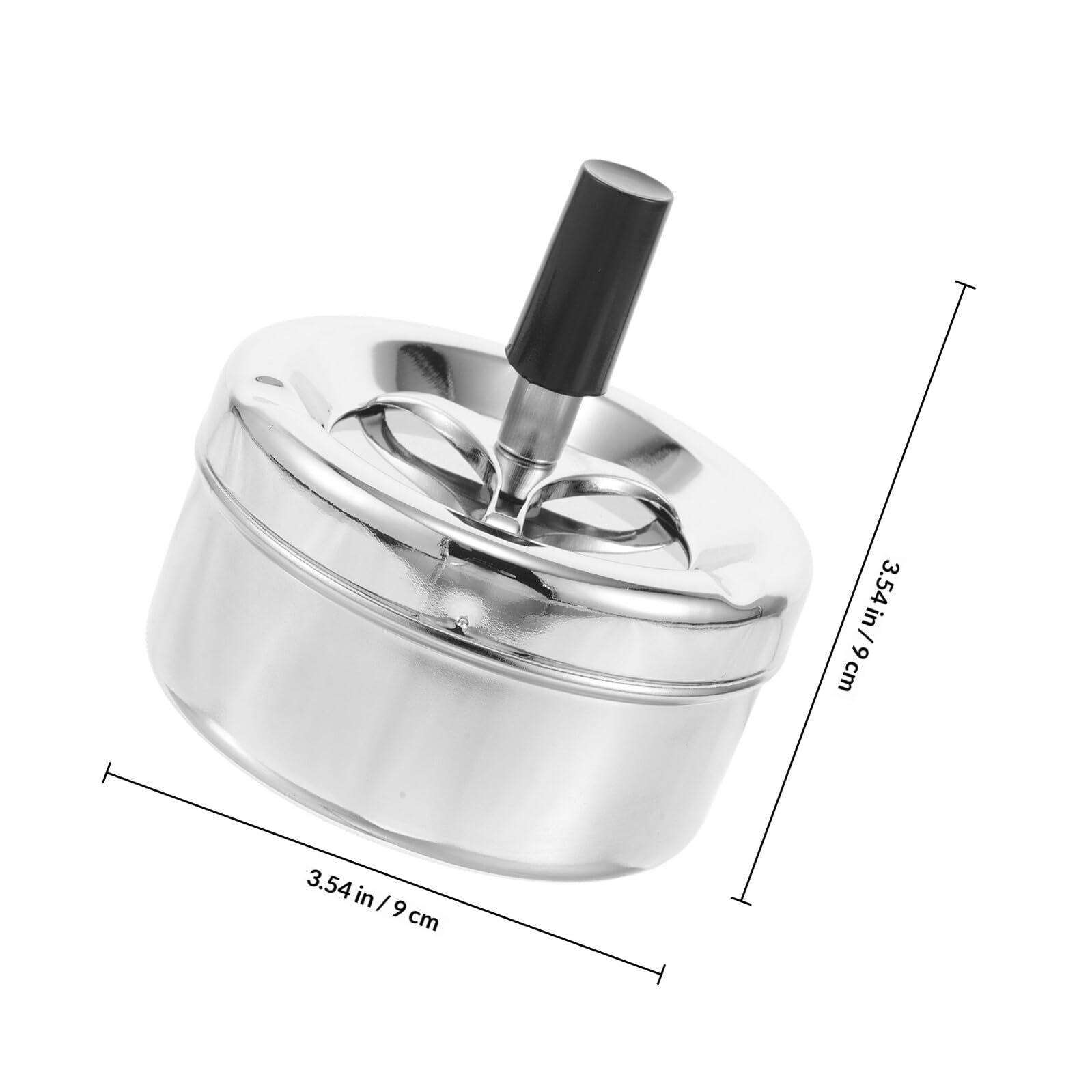 Runder Rauchfreier mit Deckel Drehbarer Aschenbecher aus Eisen Automatische Zigarettenauslöschung und Stilvolles Design Desktop Aschenbecher für Innenbereich