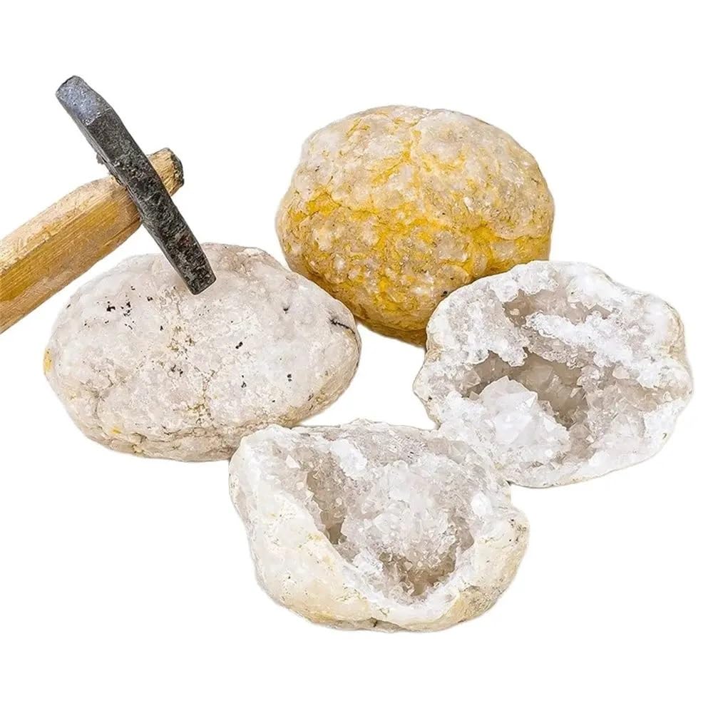 DPURPIWADY Decorative Ornaments Crystal unopened Agate geode Cluster cave Collection (Size : 220-300g)