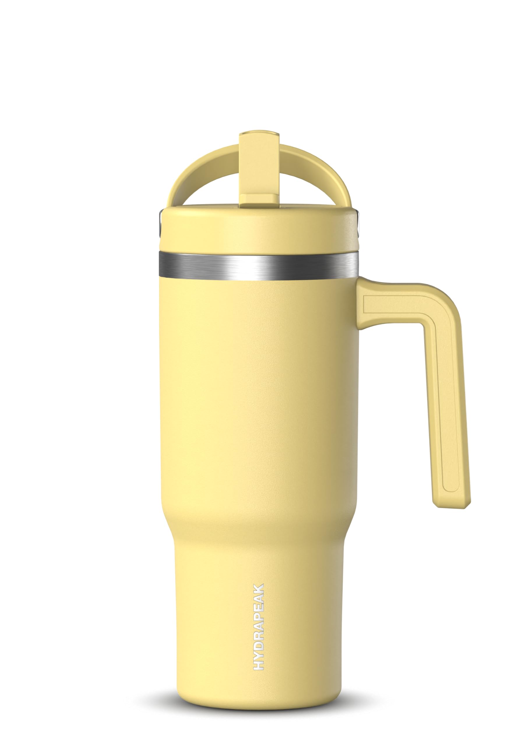 HydrapeakKids Voyager 18 oz Tumbler with Handle and Flip-Up Straw Lid | Spill Proof and Leak Resistant | Reusable Stainless Steel Water Bottle | Gift for Kids Boys Girls | Canary