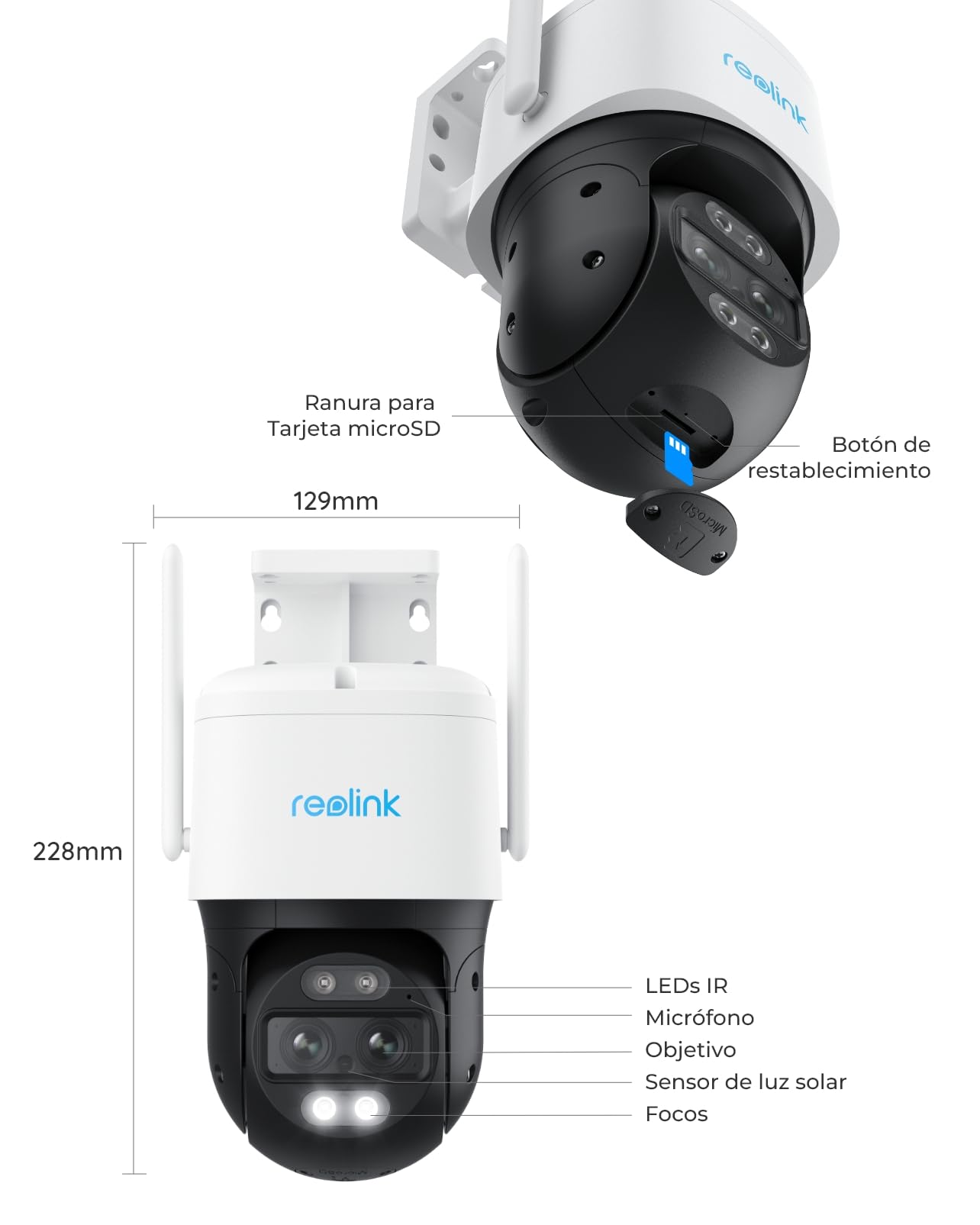 Reolink Cámara PTZ Exterior 4K, TrackMix WiFi, Doble Lente(Reacondicionado)