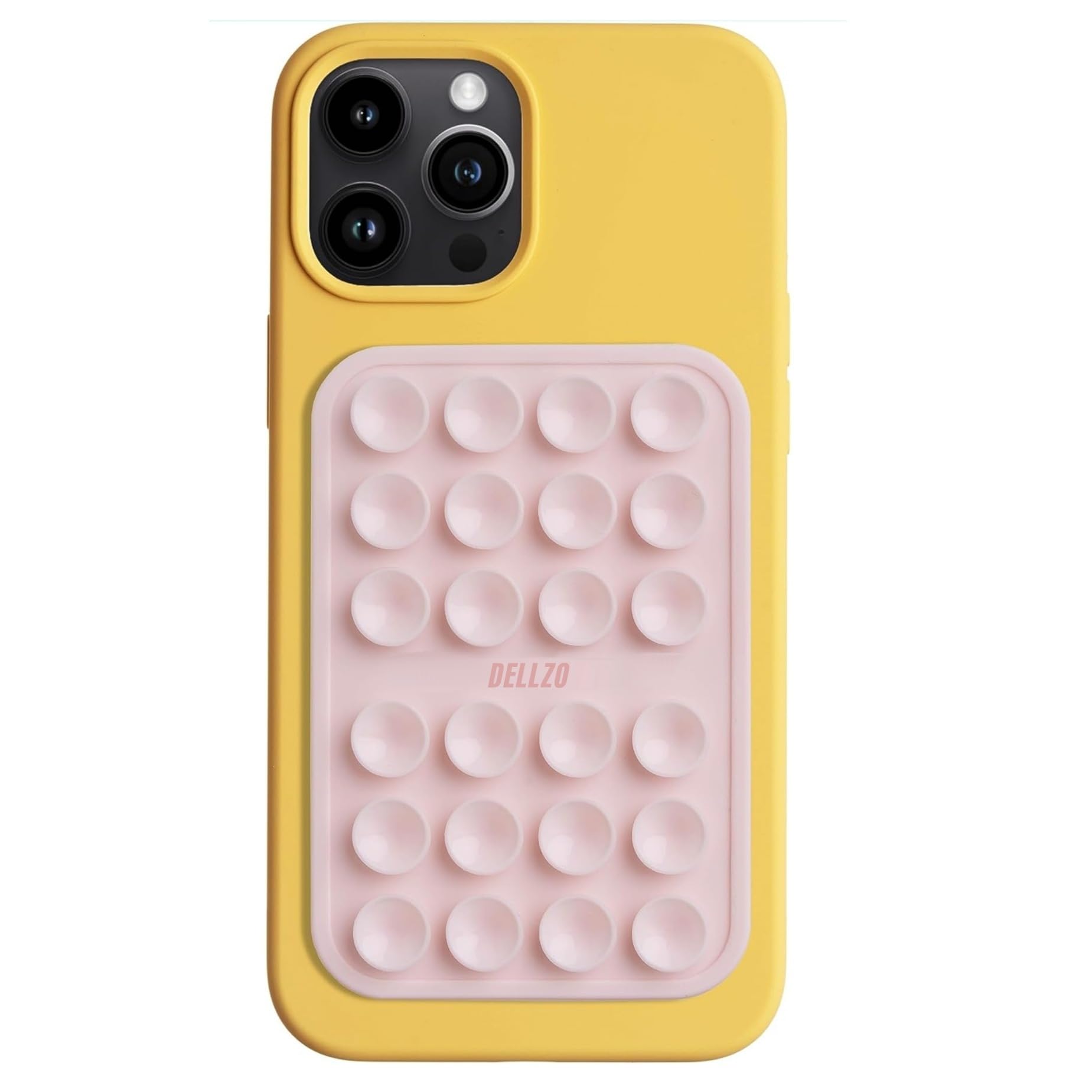 DELLZO Silicone Suction Phone Case Adhesive Mount - Hands-Free, Strong Grip Holder for Selfies and Videos-Durable, Easy to Use-iPhone and Android Compatible - 2.6″ x 3.9″, (White) (B0D9SRPBR2) Amazon Price History, Amazon Price Tracker
